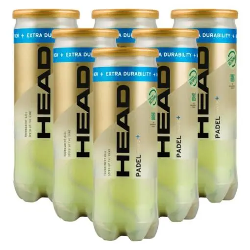 PACK 6 BOTES PELOTAS HEAD PÁDEL PRO S+, diseñadas para ofrecer una velocidad sin precedentes, estas pelotas son la elección preferida de jugadores profesionales y aficionados exigentes que buscan el máximo rendimiento en la pista. - 1