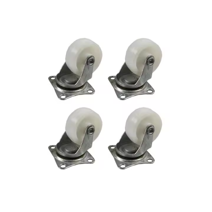 Edm Set 4 Ruedas Blancas 32mm para Manipulación de Materiales - Alta Calidad - 1