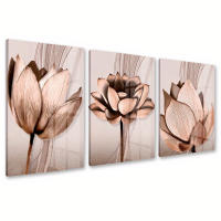 Cuadros Pared Decoración 3 Piezas Salón Dormitorio Moderno Flor De Cobre Hogar Tamaño Grande Líder Marco - details 0