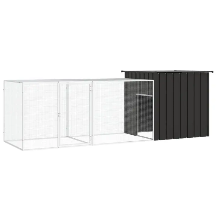 vidaXL Gallinero de acero galvanizado 300x91x100 cm jaula gallinero Color Gris,  Antracita, y mas - 1