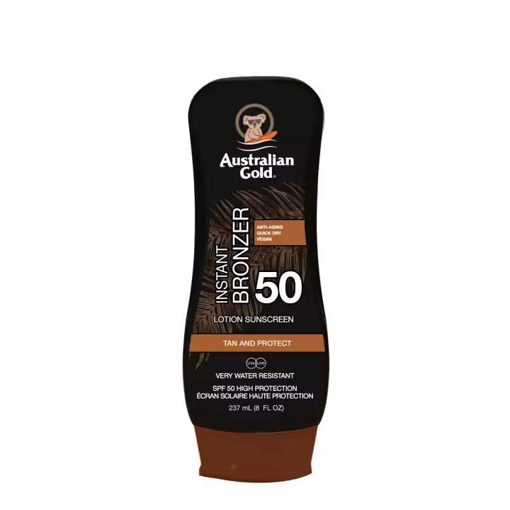 Australian Gold  SPF 50 LOTION W/ BRONZER, protector solar en loción con acelerador del bronceado 237ml - 1