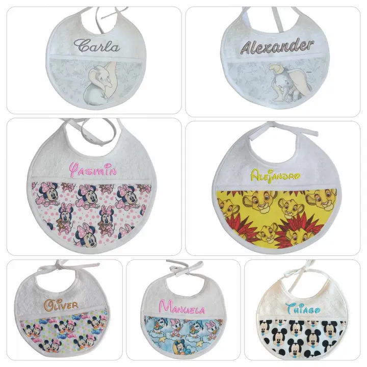 personalizameatugusto babero disney con nombre bordado - 1