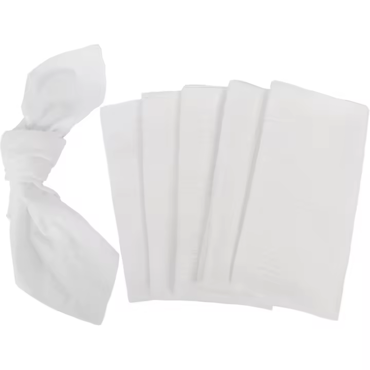 Servilletas de tela de 42 x 42 cm, servilletas de tela de algodón, paquete de 6, servilletas reutilizables para Navidad, cenas, bodas, bares y cócteles (blanco) - 1