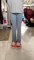 Pantalones De Pierna Ancha Para Niñas Sonkpuel Verano 2025 Pantalones Casuales Elásticos Para Niños Con Bordado De Corazón Ajustados Talla True mid Waist Estilo Bootcut Jeans - details 1