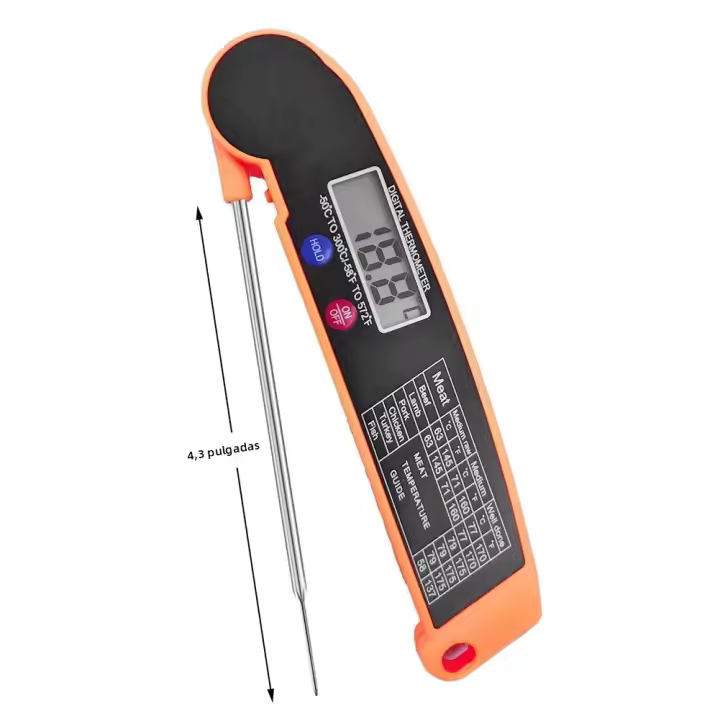 Termómetro De Cocina Digital Para Carne Y Comida Con Función Timer Para Horno Barbacoa Asador Medidor De Temperatura Con Probar - 1