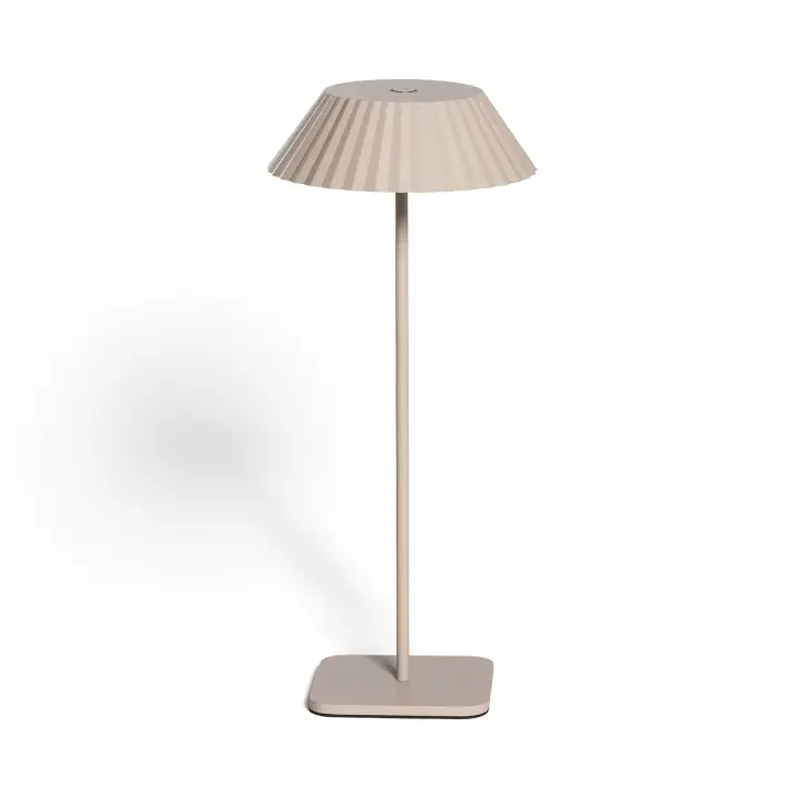 Ledkia Lámpara de Mesa LED Portátil Exterior con Batería USB Recargable Hoima Beige - 1