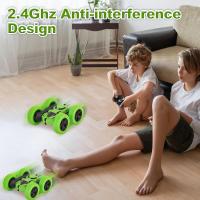 Coche de control remoto Para acrobacias, 2,4 GHz, doble cara, rotación de 360 °, toditerro, 4WD, para niños y niñas de 6 A 12 años, color verde - details 3