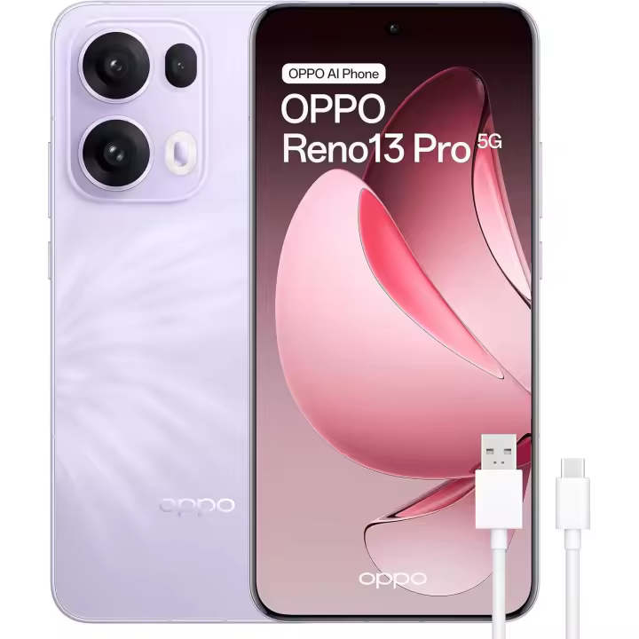 OPPO Reno13 Pro 5G - Smartphone Libre con IA, 12GB + 512GB, Pantalla AMOLED 6.83" Morado - 1