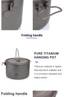 Juego De Cocina De Camping Widesea En Titanio Cañón De Turismo Para Pícnic Y Trekking Exterior Con Capacidad De 1.3L Para 1-2 Usuarias - details 2