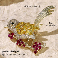 Broche De Flor Dorada Con Zirconia Joyería De Novia Lujo Accesorios Para Mujer Regalos Para Damas De Honor Adornos Elegantes Para Bodas - details 10