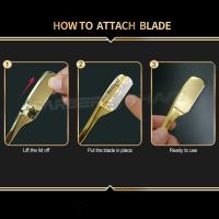 Afeitadora Manual Profesional Cuchillo De Afeitar De Acero Inoxidable Doble Facedad Para Barba Y Cabello Herramienta De Afeitar Para Hombres - details 4