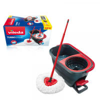 Vileda Turbo Smart 3en1 Mopa de suelo con escurridor giratorio y cubo con pedal | Cabezal de microfibra | Sostenible - details 1