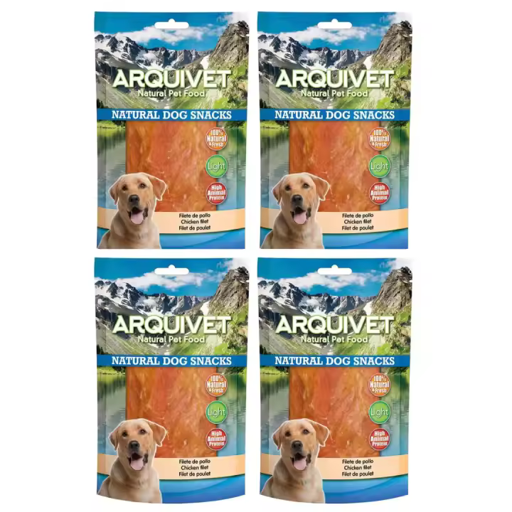 Snack para Perros Filete de Pollo - Natural Rico en Proteínas y Nutrientes 100 g (pack de 4 unidades) Arquivet) - 1