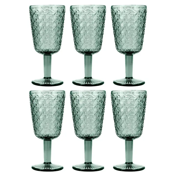 Set 6 Copas Vidrio BIDASOA AGATA Verde | Fácil de Limpiar | Saludable - 1