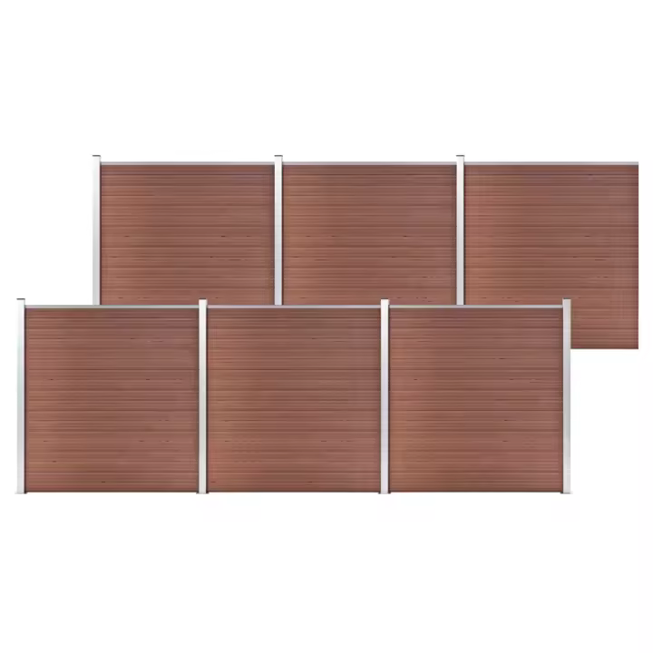 vidaXL Valla de jardín de WPC marrón 1045x186 cm - 1