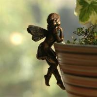 Decoración De Resina Para Jardín Angel Girl Colgante De Taza Combinación De Flores Borde De Maceta Diseño De Hada Pot Huggers - details 4