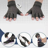 Guantes De Fuerza Para Fitness Y Deportes Con Suelta Media En Hemp Gris Antideslizantes Para Rehabilitación Y Presión - details 2