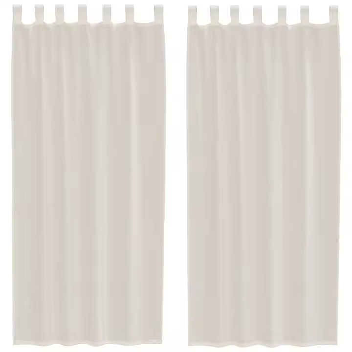 vidaXL Cortinas de gasa con trabillas 2 uds. crema - 1