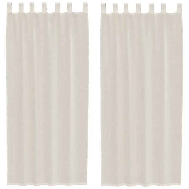 vidaXL Cortinas de gasa con trabillas 2 uds. crema - 1
