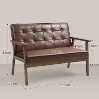HOMCOM Sofá de 2 Plazas Tapizado en PU Sofá de Salón con Reposabrazos de Madera Respaldo Acolchado Carga Sofá Pequeño para Dormitorio Marrón - details 2