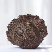 Sombrero De Paja Tejido En Crochet Sombrero De Barril Para Mujer Protección UV Sombreros De Playa Plegables Verano Con Visera - details 2