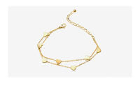 Encanto Acero inoxidable nueva joyería fina de moda dulce 2 capas perforadas 7 corazones pulseras de cadena para mujeres regalos de pareja - details 7