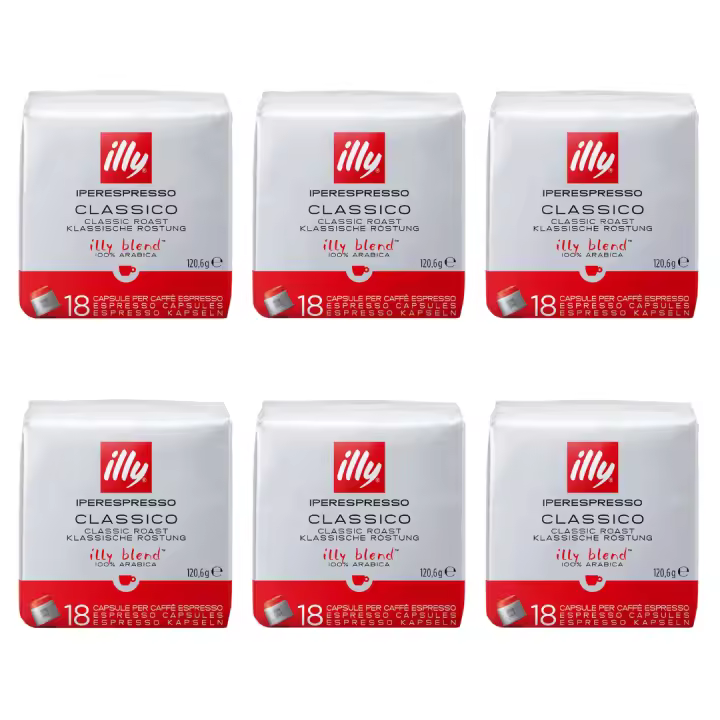 illy Cápsulas Café Iperespresso Tueste CLASICO, 6 Pack de 18 Cápsulas, Total 108 Cápsulas - QUMIR - 1