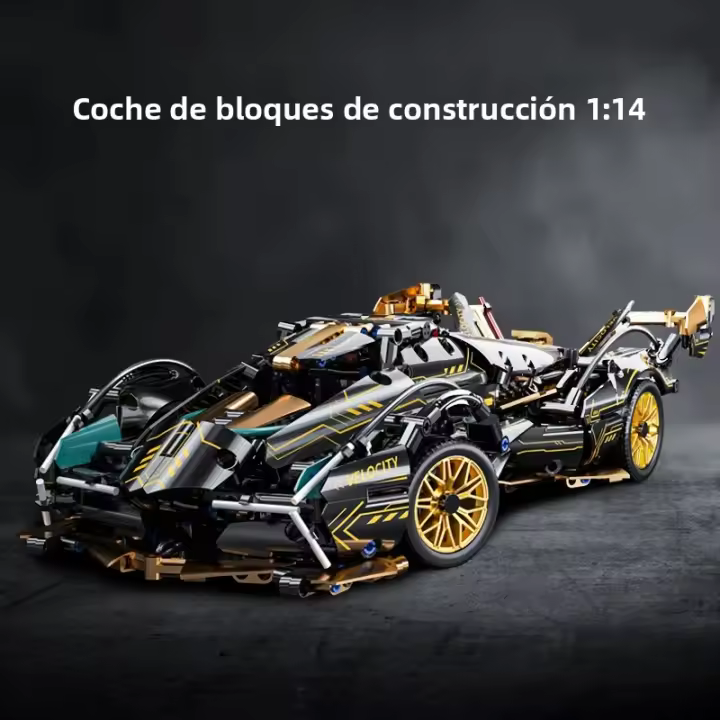 Coche De Bloques Constructibles ToylinX 1:14 Diseño Tecnológico Cool Regalo De Cumpleaños Halloween Navidad Para Amigos Material ABS Duradero Y Ecológico IncluyeInstrucciones Y Pegatinas Adecuado Para Adolescentes Y Adultos - 1