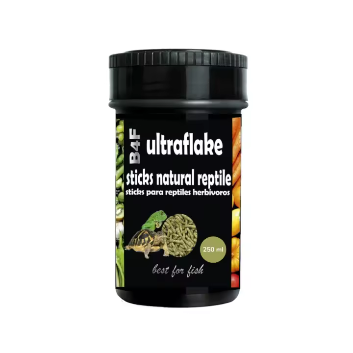 B4F - Ultraflake Stick Natural Reptile (250 ml) - Alimento para Tortugas de Tierra y otros Reptiles Herbívoros como Iguanas - 1