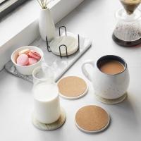 Posavasos - Juego de 6 posavasos - Posavasos de mármol de cerámica - Posavasos con soporte para varias tazas. - details 1