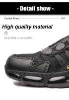 Botas De Seguridad Para Hombre Con Punta De Acero Transpirables Y Ligeras Zapatos De Construcción Con Botón Rotativo Suela De Goma Cómodas Para Todas Las Estaciones - details 9