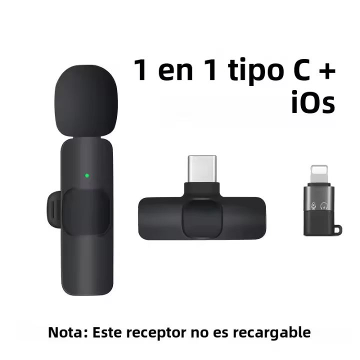 Micrófono Lavalier Inalámbrico Portátil Para Streaming En Vivo YouTube TikTok Facebook Live Con Reducción De Ruido Para iPhone Android - 1