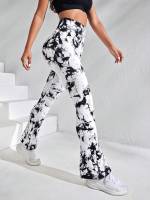 Leggings De Yoga Para Mujer Con Control De Abdomen Alto Y Ajuste Flared En Talla Alta Tie Dye Sin Costuras Pantalones Deportivos Para Gimnasio - details 6