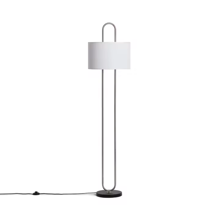 LEDKIA LIGHTING - Lámpara de Pie Duque | Metal y Tela | Elegante y Versátil | Ideal para Sala, Dormitorio u Oficina | Apta para Bombilla E27, Blanco, Metal - 1