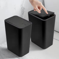 Bandeja De Basura Con Tapa Espaciosa Para Baño Cocina Dormitorio Sala De Estar Plástico Ecológico Pequeño Con Brecha Recolección De Residuos Para El Hogar - details 1