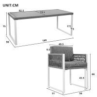 Juego de Mesa de Comedor de Cuerda, muebles de Jardín, juego de Mesa de Comedor de Jardín Para 6 - details 8