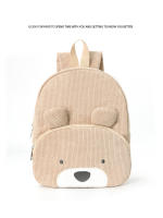 Bonita mochila de oso de pana para estudiantes de primaria, mochila informal, bolso de peluche de dibujos animados - details 1
