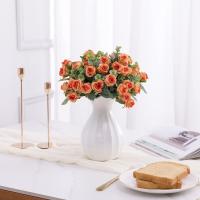 10 Cabezas De Flor Artificial Rosa De Seda Con Hojas De Eucalipto Y Peonía Para Decoración De Mesa Boda Vaso Hogar - details 7