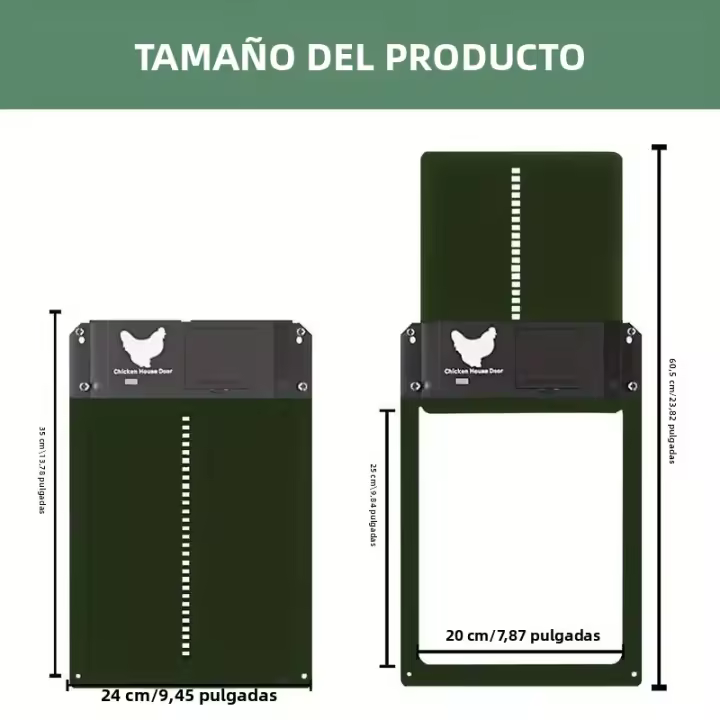 Porta Automático Para Ponedero De Pollo Controlado Por Luz Y Pilas Impermeable Accesorio De Actualización Para Puerta De Casa De Mascotas - 1