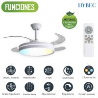 HYBEC - Ventilador de techo con luz LED Regulable, Motor DC Silencioso y 6 Velocidades – Función Inversa Verano/Invierno y Mando a Distancia - details 7
