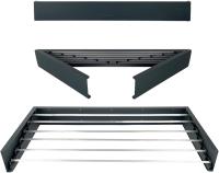 KingnetStore - Tendedero de Pared Tendedero Extensible de Diseño Compacto Tendedero de Ropa Plegable ideal para Baño o Balcón. Tendedero Plegable de Pared, Retráctil con 30 kg de Capacidad Aluminio Resistente. Blanco/Negro 80/100 CM con 5 Barras Ajustable - details 4