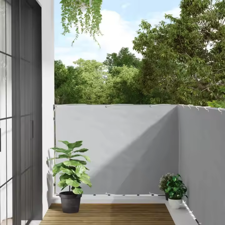 vidaXL Pantalla de privacidad de balcón PVC gris 500x120 cm - 1