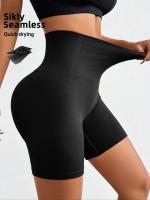 Shorts De Motociclista Para Mujer 6 Pulgadas Cintura Alta Ejercicio Running Voleibol Yoga Sin Costuras Transpirables De Nylon Y Spandex - details 0