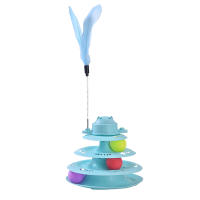 Juguete Interactivo Para Gatos Divertido Plato De 4 Capas Giratorio Con Bolas De Inteligencia Y Palos Para Entrenamiento Y Diversion - details 7