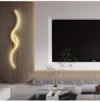 Lámpara De Pared LED Moderna Para Dormitorio Y Sala De Estar Luz De Noche Dorada Con Fuente De Luz LED Decoración Para Hogar Y Sofa - details 2
