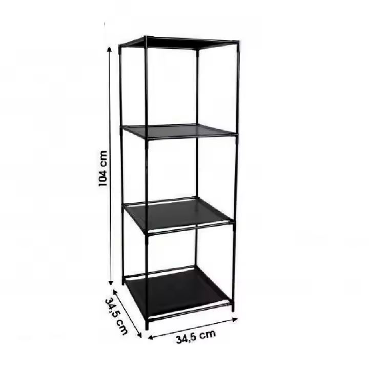 Estantería de Acero Negro con Compartimentos para Almacenamiento y Organización del Hogar - 1