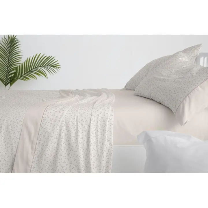 Juego de Sábanas Estampadas 539 Beige Burrito Blanco 50% Algodón– Suavidad, Ajuste Perfecto y Fácil Planchado. - 1