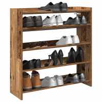 vidaXL Mueble zapatero madera contrachapada 80x25x81 cm en color Blanco/Marrón roble/Roble Sonoma y más | almacenamiento funcional diseño moderno para baño dormitorio sala - details 7