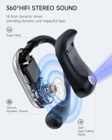 Auriculares Deportivos de Bluetooth V5.4 Cascos Auriculares Inalámbricos de Conducción Ósea Colgante de Oído Abierto - Sonido cristal y potente - Batería 500 mAh de gran capacidad - Diseño moderno - Fijación buena es ideal para deportes o gimnasio - details 3