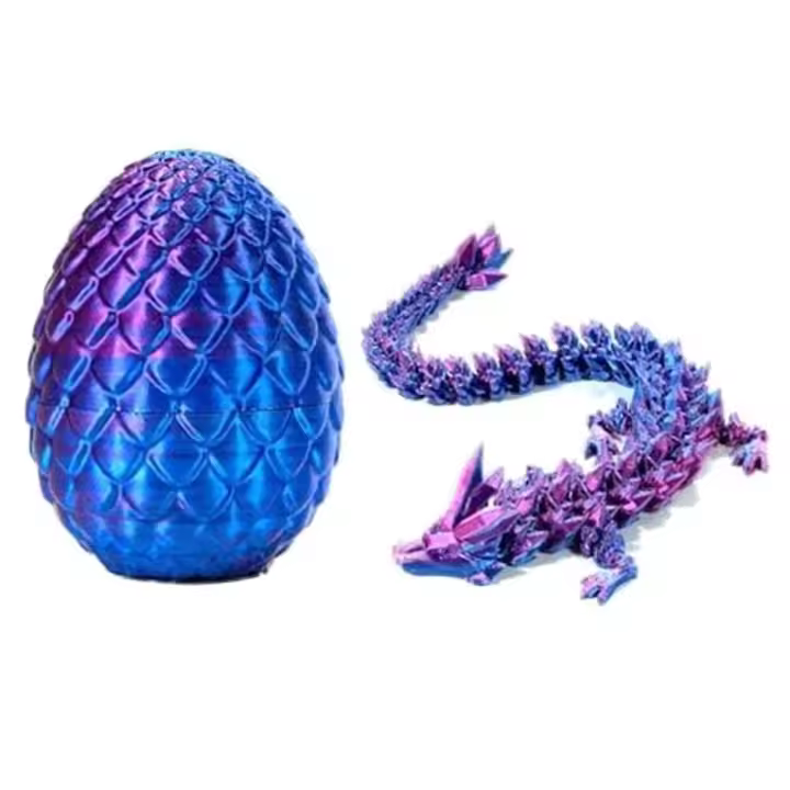 Dragón Impreso 3D en Huevo de Cristal Articulado - 1